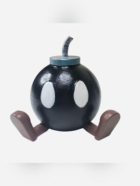 Bob Omb 3D Printer Inspired Handmade Figurine 5.5" Hand-painted Matte Toy Figure